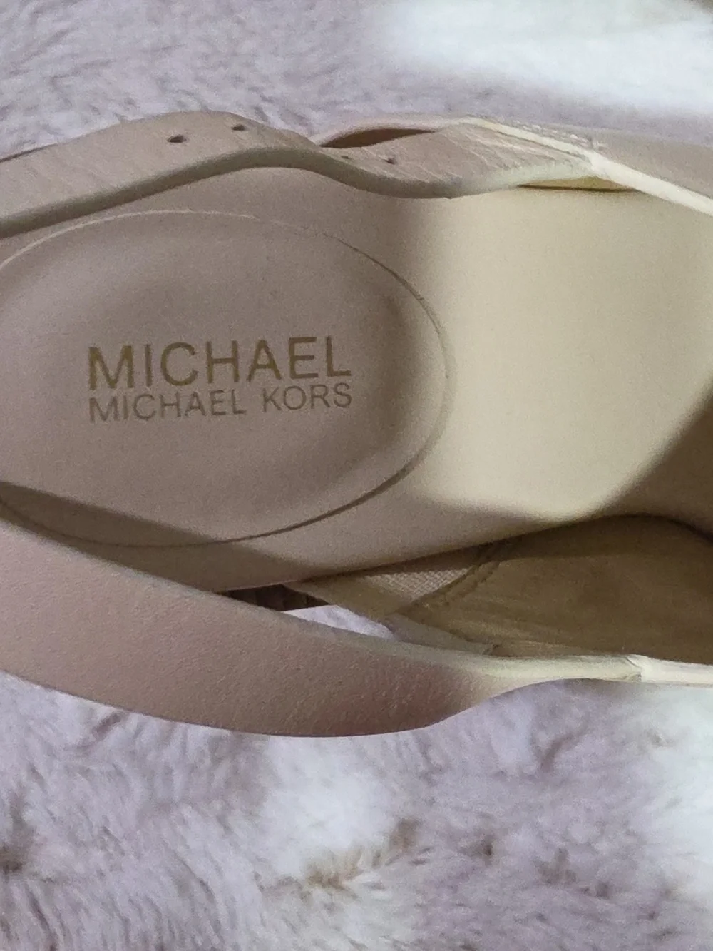 MICHAEL Michael Kors Blush Leather Cork Platform Slingbacks. Worn 1x. - Picture 2 of 5